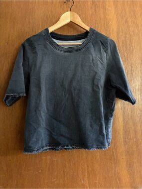 MM6 Maison Martin Margiela Washed Black Cropped Tee